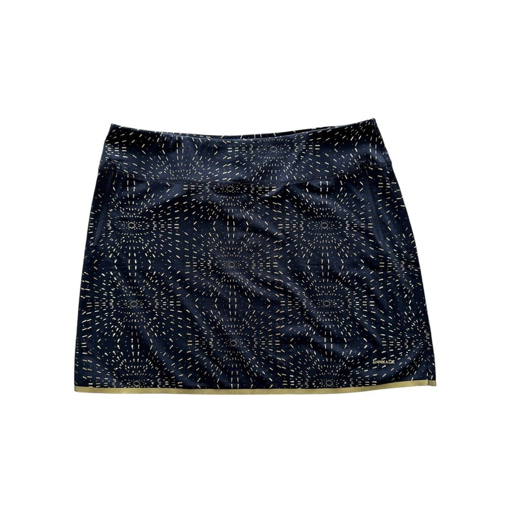 Annika Cutter & Buck Black Gold Skirt Only CB DryTec UPF 50+Golf Athleisure XL